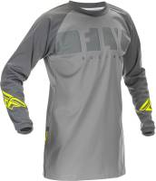 Fly Racing - Fly Racing Windproof Jersey - 370-8018L - Gray/Hi-Viz - Large - Image 1