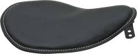 Drag Specialties - Drag Specialties Small Spring Solo Seat with Perimeter Stitch - Black Leather with White Stitching - 0806-0028 - Image 1