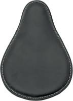 Drag Specialties - Drag Specialties Small Spring Solo Seat with Perimeter Stitch - Black Leather with White Stitching - 0806-0028 - Image 2
