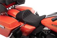 Drag Specialties - Drag Specialties EZ-On Mount Low-Profile Double Diamond Solo Seats - Black Thread - 0801-1252 - Image 2