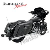 Bassani Manufacturing - Bassani Manufacturing 4in. Slip-On Megaphone Mufflers with 2 1/2in. Performance Baffles -  Chrome with Billet End Cap - FLH-517L - Image 3