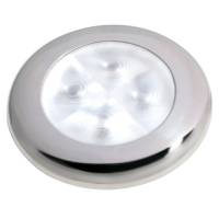 Hella Marine - Hella Marine Slim Line LED 'Enhanced Brightness' Round Courtesy Lamp - White LED - Stainless Steel Bezel - 12V - Image 1