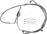 Drag Specialties - Drag Specialties Extended Stainless Steel Front Brake Line Kit - Clear Coated - 15 3/8in./25in. - 620085-2 - Image 1