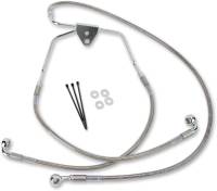 Drag Specialties - Drag Specialties Extended Stainless Steel Front Brake Line Kit - Clear Coated - 15 3/8in./25in. - 620085-2 - Image 2