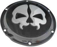 Drag Specialties - Drag Specialties Split Skull Derby Cover - Black with Chrome Skull - 1107-0551 - Image 1