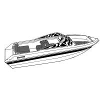 Carver by Covercraft - Carver Performance Poly-Guard Styled-to-Fit Boat Cover f/17.5&#39; Sterndrive V-Hull Runabout Boats (Including Eurostyle) w/Windshield &amp; Hand/Bow Rails - Grey - Image 2