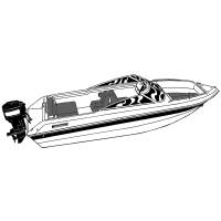 Carver by Covercraft - Carver Performance Poly-Guard Styled-to-Fit Boat Cover f/18.5&#39; V-Hull Runabout Boats w/Windshield &amp; Hand/Bow Rails - Grey - Image 2