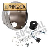 Emgo - Emgo Lucas Style 7in. Side Mount Headlight Shells - Chrome - 66-65066 - Image 2