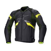 Alpinestars - Alpinestars GP Plus R V3 Rideknit Leather Jacket - 310032115548 - Black/Yellow Fluo - 48 - Image 1