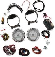 Dakota Digital - Dakota Digital MVX-8K Analog/Digital Plug-In Instrumentation Two-Gauge Kit - White/Black Background - Chrome Bezel - MVX-8200-WK-C - Image 1