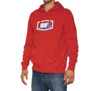 100% - 100% Official Zip Hoody - 20032-00015 - Red - Small - Image 1