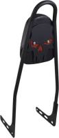 Motherwell - Motherwell One-Piece Skull Sissy Bars with Red-Eyed Pad Mount - 25in. - Matte Black - 156T18-MB-SR-WP - Image 1