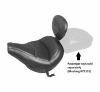 Mustang - Mustang Max Profile Solo Touring Solo Seat with Removable Backrest - Original Style - 79330 - Image 1