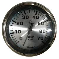 Faria Beede Instruments - Faria Spun Silver 4" Tachometer (7000 RPM) (Outboard) - Image 1