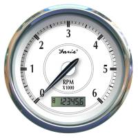 Faria Beede Instruments - Faria Newport SS 4" Tachometer w/Hourmeter f/Gas Inboard - 6000 RPM - Image 1