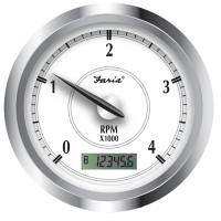 Faria Beede Instruments - Faria Newport SS 4" Tachometer w/Hourmeter f/Diesel w/Magnetic Take Off - 4000 RPM - Image 1
