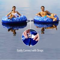 Aqua Leisure - Aqua Leisure Supreme Lake Tube Hibiscus Pineapple Royal Blue w/Docking Attachment - Image 3