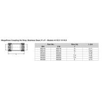 Viega - Viega MegaPress 1/2" Stainless Steel 304 Coupling w/o Stop - Double Press Connection - Smart Connect Technology - Image 2