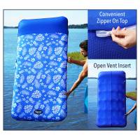 Aqua Leisure - Aqua Leisure Supreme Oversized Controued Lounge Hibiscus Pineapple Royal Blue w/Docking Attachment - Image 3