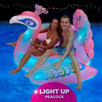 Aqua Leisure - Aqua Leisure Aqua Flash Light Up Princess Peacock Ride-On Float - Pink - Image 2
