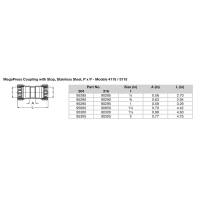 Viega - Viega MegaPress 1/2" Stainless Steel 304 Coupling w/Stop - Double Press Connection - Smart Connect Technology - Image 2