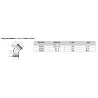 Viega - Viega ProPress 2-1/2" - 45&deg; Copper Elbow - Double Press Connection - Smart Connect Technology - Image 2