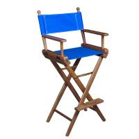 Whitecap - Whitecap Captain&#39;s Chair w/Blue Seat Covers - Teak - Image 1