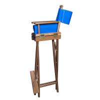Whitecap - Whitecap Captain&#39;s Chair w/Blue Seat Covers - Teak - Image 2
