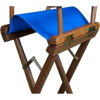 Whitecap - Whitecap Captain&#39;s Chair w/Blue Seat Covers - Teak - Image 3