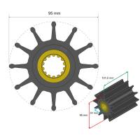 Albin Pump Marine - Albin Pump Premium Impeller Kit 95 x 24 x 101.5mm - 12 Blade - Spline Insert - Image 2
