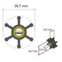 Albin Pump Marine - Albin Pump Premium Impeller Kit - 39.7 x 9.5 x 19.2mm - 6 Blade - Pin Insert - Image 2