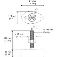 Furuno - Furuno 556TID-HDD SS260 Stainless Steel Thru-Hull Transducer w/Temp and Fairing Block - 10 Pin - Image 2