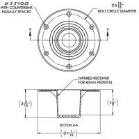 TACO Marine - TACO Table Support - Flush Mount - Fits 2-3/8" Pedestals - Image 2