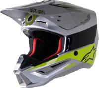 Alpinestars - Alpinestars SM5 Bond Helmet - 8303522-1956-LG - Silver/Yellow Fluo/Military Green Glossy - Large - Image 1