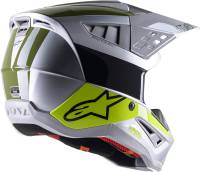 Alpinestars - Alpinestars SM5 Bond Helmet - 8303522-1956-SM - Silver/Yellow Fluo/Military Green Glossy - Small - Image 2