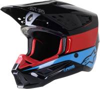 Alpinestars - Alpinestars SM5 Bond Helmet - 8303522-1377-SM - Black/Red/Cyan Glossy - Small - Image 1