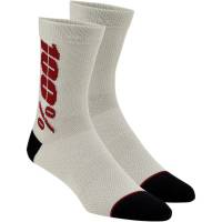 100% - 100% Wool Performance Socks - 24006-456-17 - Silver/Cherry - Sm-Md - Image 1