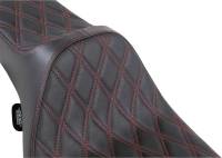 Drag Specialties - Drag Specialties Extended Reach Predator III Seat - Double Diamond, Red Thread - 0801-1371 - Image 3