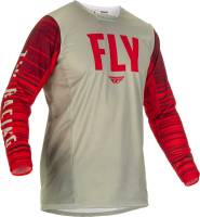Fly Racing - Fly Racing Kinetic Wave Jersey - 375-522X - Light Gray/Red - X-Large - Image 1