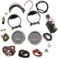 Dakota Digital - Dakota Digital MVX-8K Analog/Digital Plug-In Instrumentation Two-Gauge Kit - Black/Gray Background - Chrome Bezel - MVX-8200-KG-C - Image 1