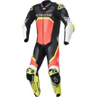 Alpinestars - Alpinestars GP Tech V4 Leather Suit - 3156822-1355-48 - Black/Fluorescent Red/Fluorescent Yellow - 38 - Image 1