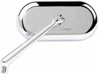 Arlen Ness - Arlen Ness Forged Oval Short Stem Billet Mirror - Left - Chrome - 13-171 - Image 1