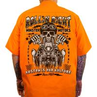 Lethal Threat - Lethal Threat Rollin Right Shop Shirt - DG60173XXXL - Orange/Black - 3XL - Image 1