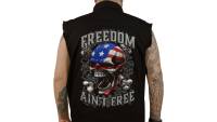 Lethal Threat - Lethal Threat Freedom Ain't Free Sleeveless Button Down Shirt - CO60195L - Blue/Gray/White/Black/Red - Large - Image 1