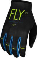 Fly Racing - Fly Racing Kinetic Prodigy Youth Gloves - 377-516YL - Charcoal/Neon Green/True Blue - Large - Image 1