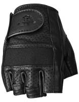 Highway 21 - Highway 21 Half Jab Perforated Leather Gloves - #5884 489-0018~2 - Black - Small - Image 1