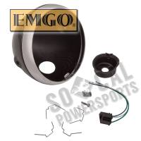 Emgo - Emgo Lucas Style 7in. Side Mount Headlight Shells - Carbon - 66-65069 - Image 2