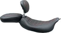 Mustang - Mustang Wide Tripper Seat with Driver Backrest - Doble Diamond - Black/Red - 79727AB - Image 2
