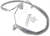 Drag Specialties - Drag Specialties Extended Stainless Steel Front Brake Line Kit - Clear Coated - 16in./30 7/8in. - 660411-4 - Image 1