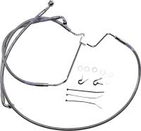 Drag Specialties - Drag Specialties Extended Stainless Steel Front Brake Line Kit - Clear Coated  - 17-1/4in, 21-1/2in, 38-1/4in. - 1741-3983 - Image 1